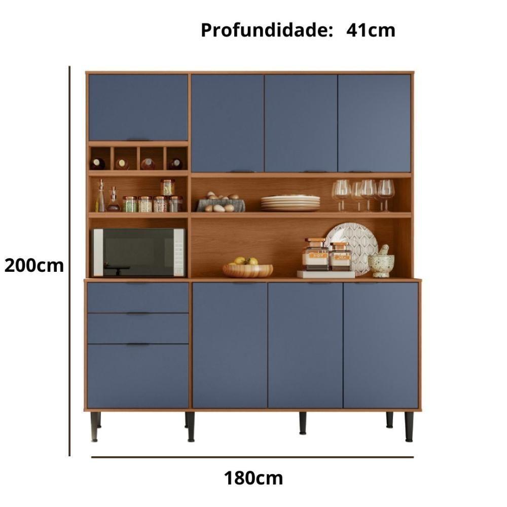Cozinha Compacta Viena 8 Portas E 2 Gavetas Lukaliam Móveis Jequitiba-azul Lord - 3