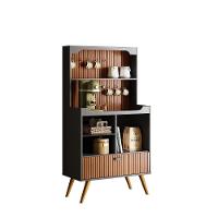 Cantinho Do Café Rubi - 1 Porta Basculante E Pés Em Madeira Preto Fosco-tauari Ripado - Lukaliam Móveis Preto Fosco-tauari Ripado - 6