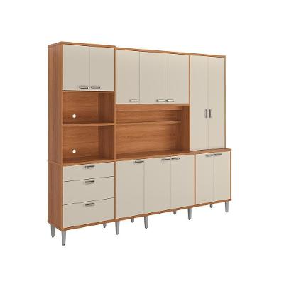 Cozinha Compacta Pulse - 2,60m 12 Portas E 3 Gavetas - Lukaliam Móveis Jequitiba-areia Jequitiba-areia