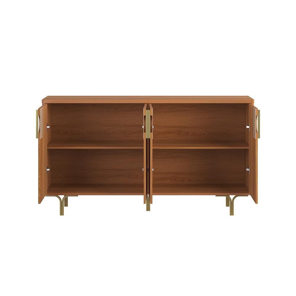 Buffet Lukaliam Móveis Aparador 4 Portas Marsala 1.60m Pés De Ferro Jequitiba - 3