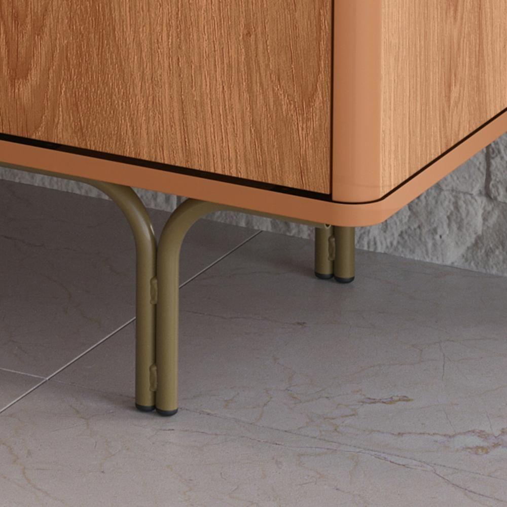 Buffet Lukaliam Móveis Aparador 4 Portas Marsala 1.60m Pés De Ferro Jequitiba - 7