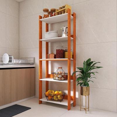 Armario Multiuso Organizador Para Cozinha Com Prateleiras Nature-branco Nature-branco