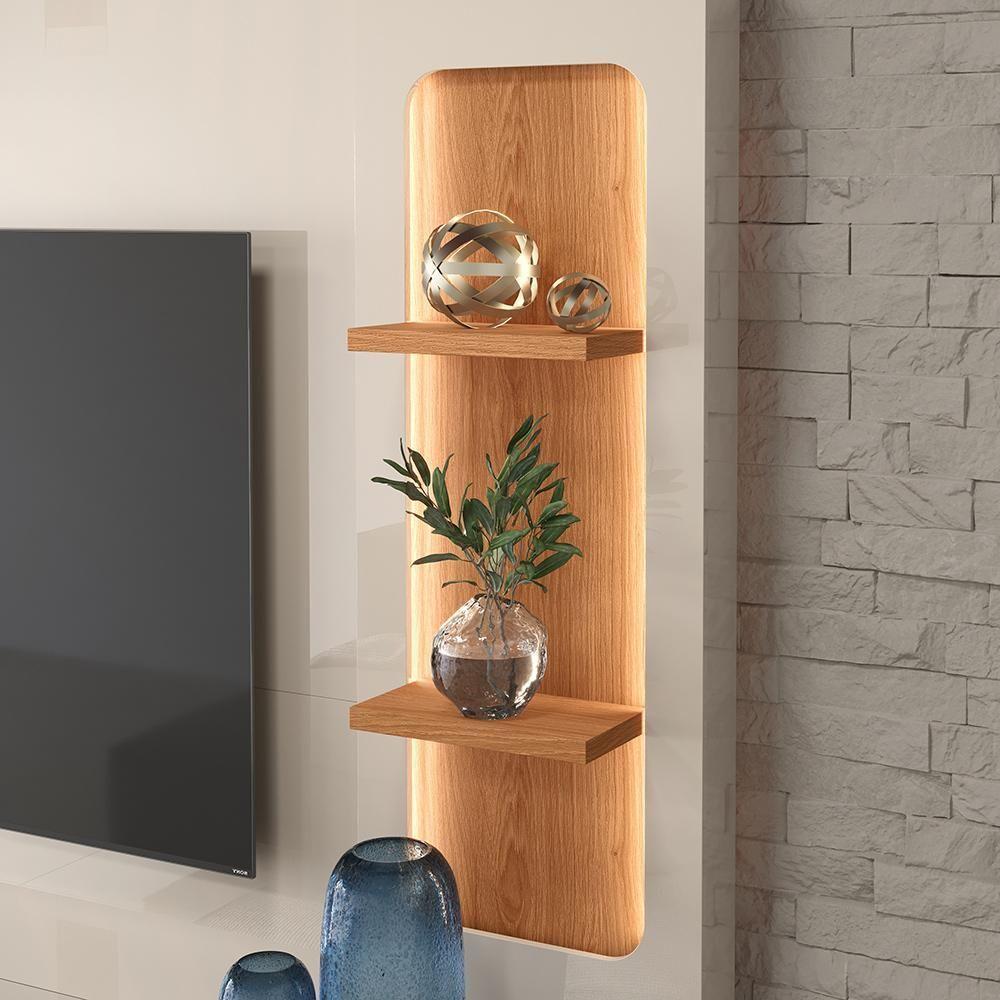 Home 2,10m Lukaliam Móveis Para Tv Até 70 Polegadas C- Led No Nicho Off White Perolizado-jequitiba Off White Perolizado-jequitiba - 5