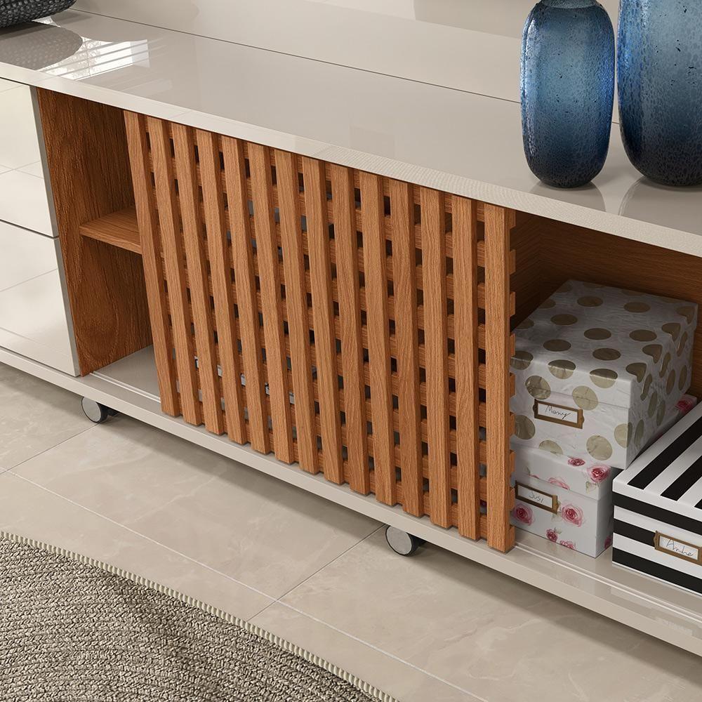 Home 2,10m Lukaliam Móveis Para Tv Até 70 Polegadas C- Led No Nicho Off White Perolizado-jequitiba Off White Perolizado-jequitiba - 7