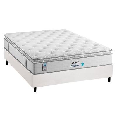 Cama Box Casal: Colchão Molas Plumatex MasterPocket Ensacadas Confortgel + Base CRC Courano White(138x188)