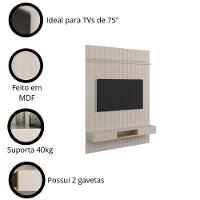 Painel Frisado Oslo - Mdf 1 Porta E 1 Gaveta Off White-freijó - Lukaliam Móveis - 5