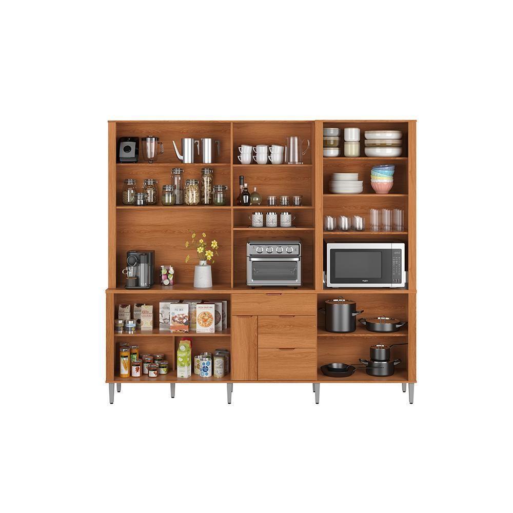 Cozinha Compacta Astra - 2,40m 10 Portas E 4 Gavetas - Lukaliam Móveis Jequitiba Jequitiba - 2