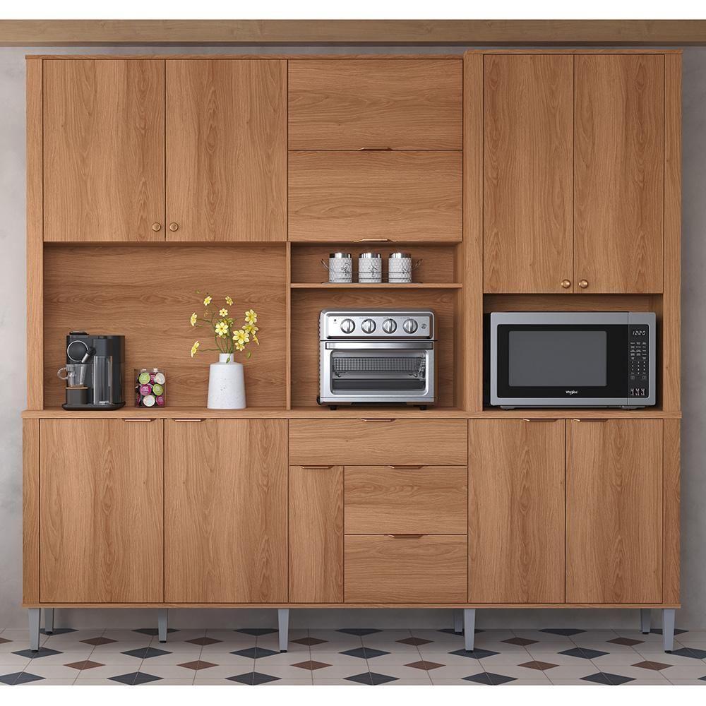 Cozinha Compacta Astra - 2,40m 10 Portas E 4 Gavetas - Lukaliam Móveis Jequitiba Jequitiba - 3