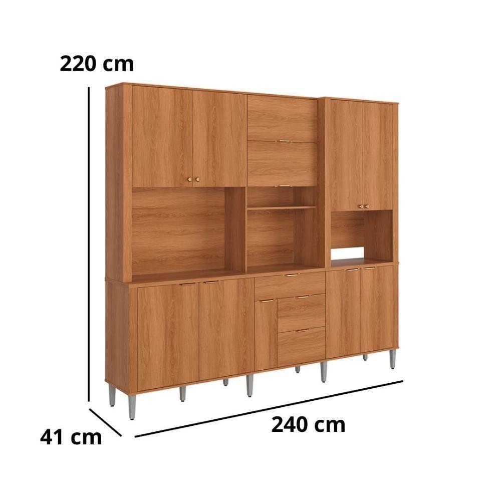 Cozinha Compacta Astra - 2,40m 10 Portas E 4 Gavetas - Lukaliam Móveis Jequitiba Jequitiba - 5