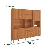 Cozinha Compacta Astra - 2,40m 10 Portas E 4 Gavetas - Lukaliam Móveis Jequitiba Jequitiba - 5