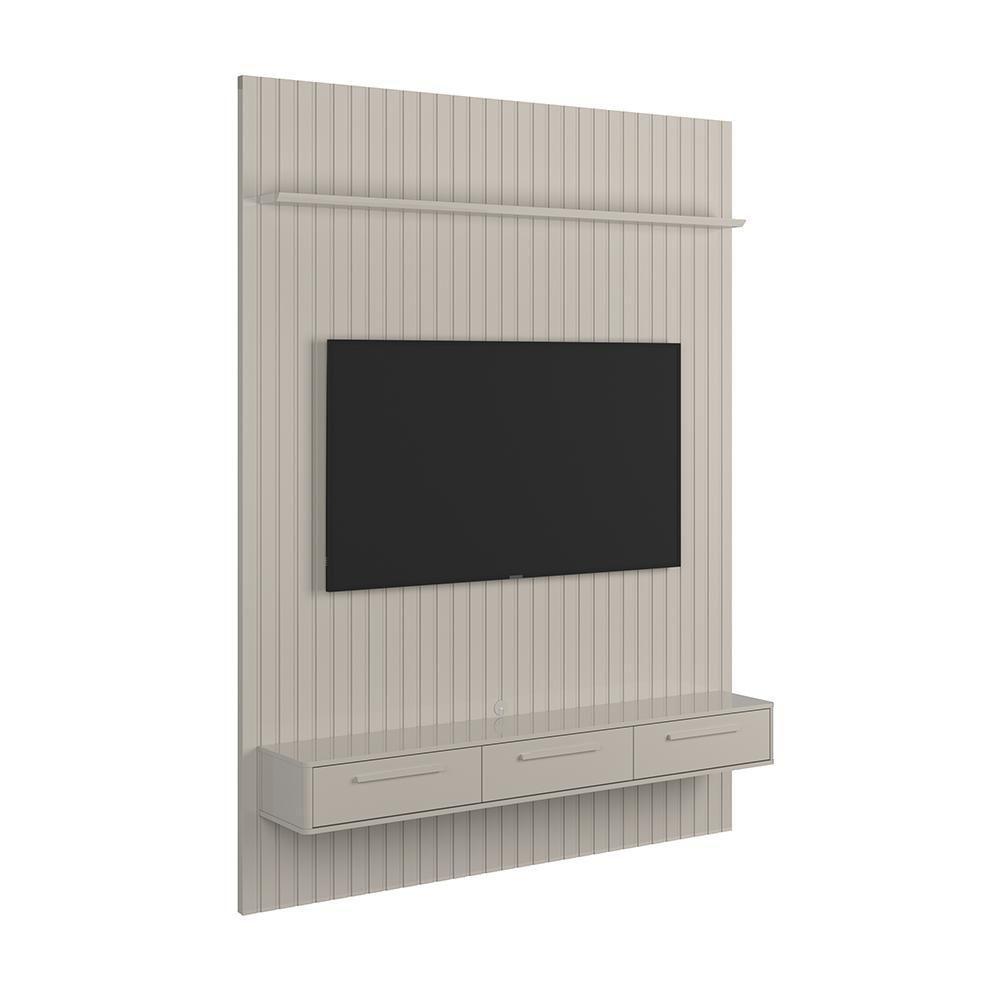Painel Oslo Frisado Para Tv Até 75 Polegadas Off White - Lukaliam Móveis - 2
