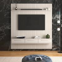 Painel Oslo Frisado Para Tv Até 75 Polegadas Off White - Lukaliam Móveis - 1
