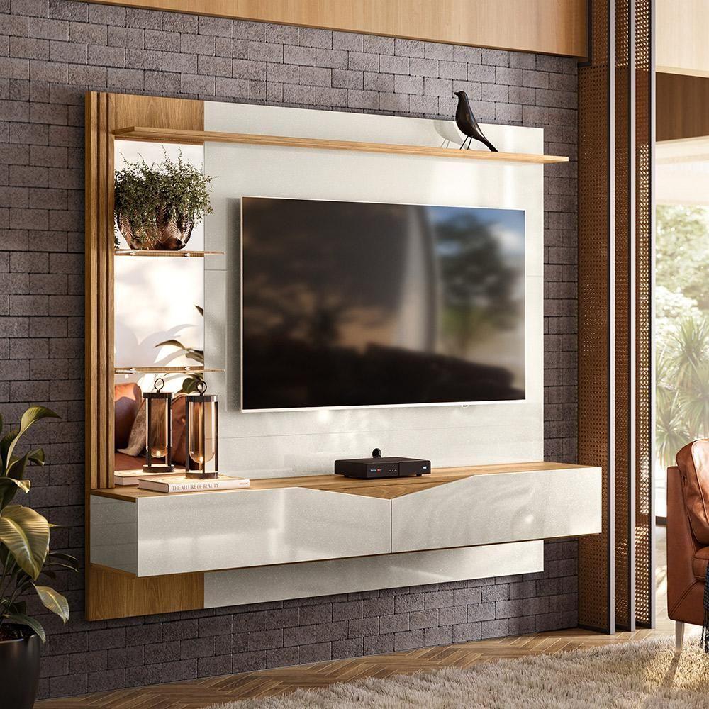Painel Para Tv Até 55'' Freijó Com Off White Perolizado Vegas Intense - Movelove - 1