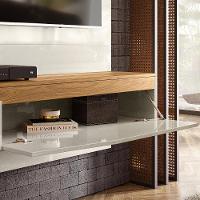 Painel Para Tv Até 55'' Freijó Com Off White Perolizado Vegas Intense - Movelove - 5