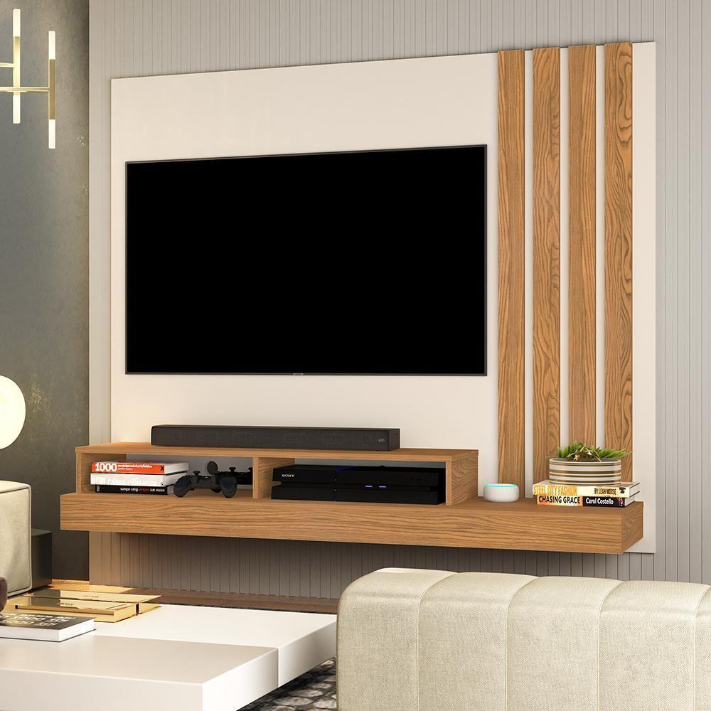 Painel Requinte - Mdf-mdp Tv Nichos Reforçados Off White-nature - Movelove - 1