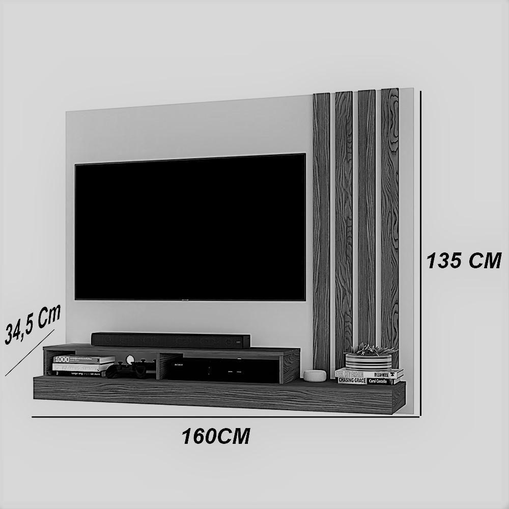 Painel Requinte - Mdf-mdp Tv Nichos Reforçados Off White-nature - Movelove - 6
