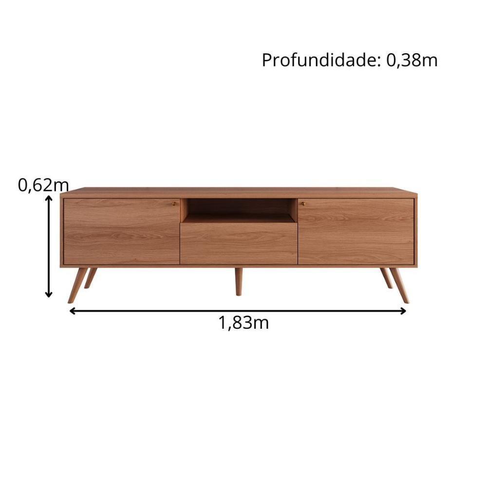 Rack Para Tv Até 70 Polegadas 2 Portas E 1 Gaveta Sevilla 183cm Jequitiba Jequitiba - 5