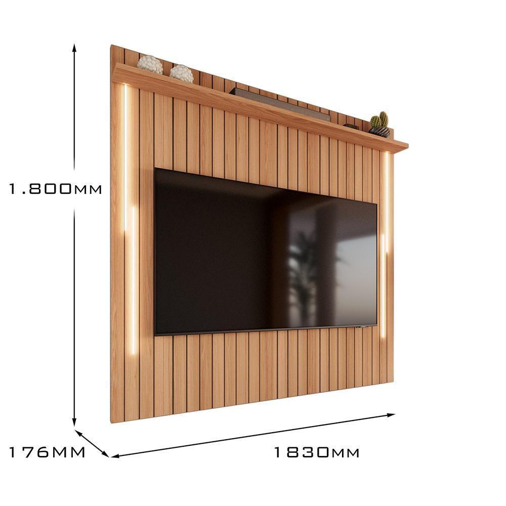 Painel Efeito Ripado 3d Com Led Para Tv Até 70 Polegadas Sevilla 183cm Jequitibá - 4