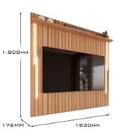 Painel Efeito Ripado 3d Com Led Para Tv Até 70 Polegadas Sevilla 183cm Jequitibá