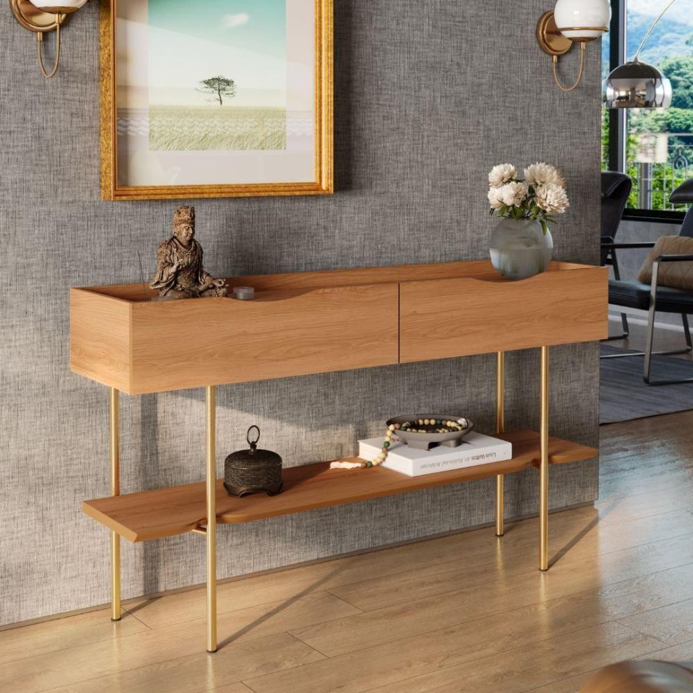 Aparador Lukaliam Móveis Sala De Estar Ou Jantar Cairo C- 2 Gavetas C- Pés De Ferro - 1