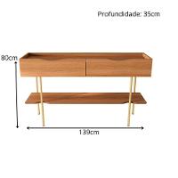 Aparador Lukaliam Móveis Sala De Estar Ou Jantar Cairo C- 2 Gavetas C- Pés De Ferro - 3