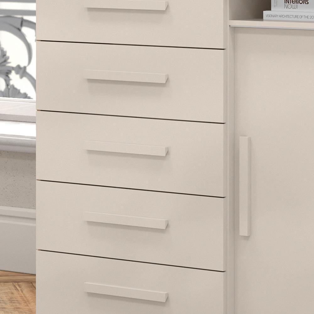 Cômoda Max 2020 06 Gavetas 02 Portas Off White Com Amêndoa - Lukaliam Móveis - 5