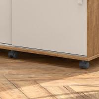 Cômoda Max 2020 06 Gavetas 02 Portas Off White Com Amêndoa - Lukaliam Móveis