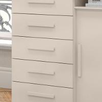 Cômoda Max 2020 06 Gavetas 02 Portas Off White Com Amêndoa - Lukaliam Móveis - 5