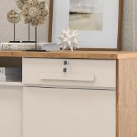 Cômoda Max 2020 06 Gavetas 02 Portas Off White Com Amêndoa - Lukaliam Móveis - 6