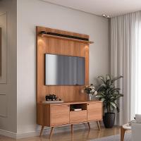 Rack River Com Painel Led - Efeito Ripado Para Tv Até 70'' 2 Portas E 1 Gaveta - Lukaliam Móveis Jequitiba Jequitiba - 3