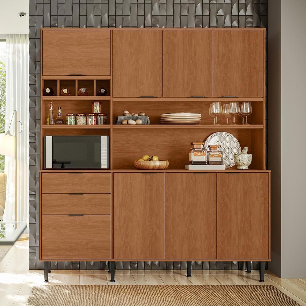 Kit Cozinha Compacta Viena 8 Portas E 2 Gavetas Lukaliam Móveis Jequitiba Jequitiba - 1
