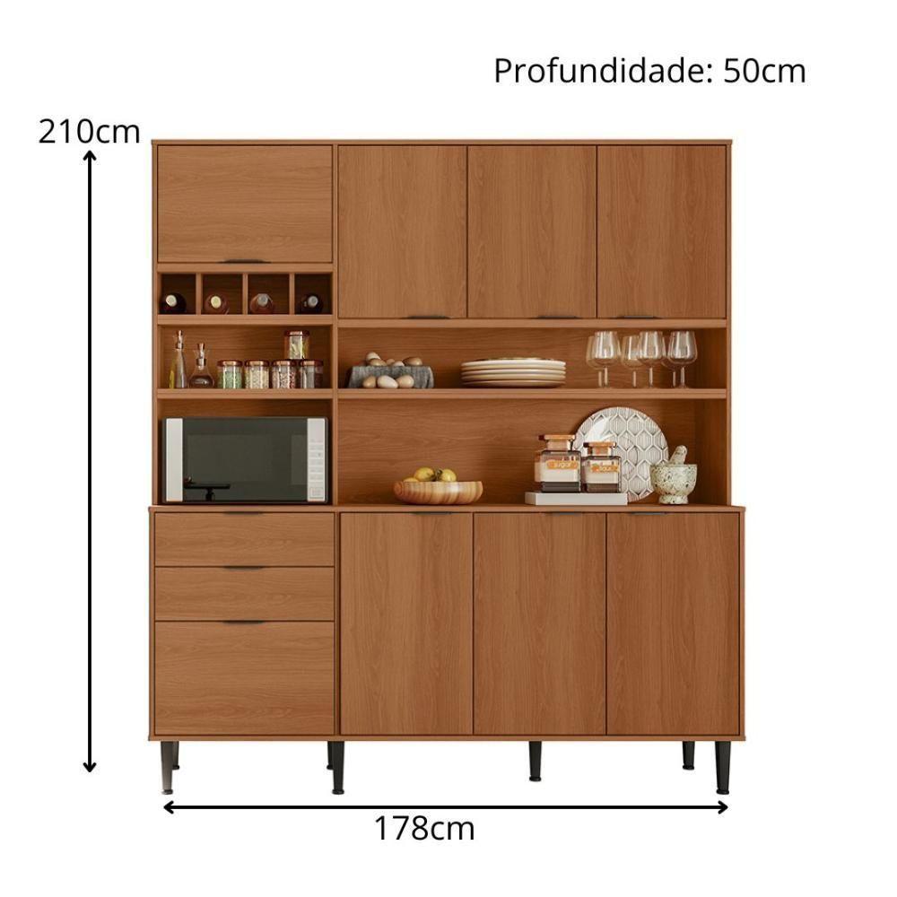 Kit Cozinha Compacta Viena 8 Portas E 2 Gavetas Lukaliam Móveis Jequitiba Jequitiba - 3