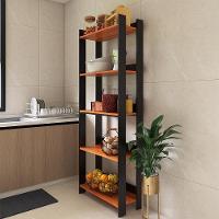 Armario Multiuso Organizador Para Cozinha Com Prateleiras Preto-nature Preto-nature - 3