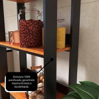 Armario Multiuso Organizador Para Cozinha Com Prateleiras Preto-nature Preto-nature - 7