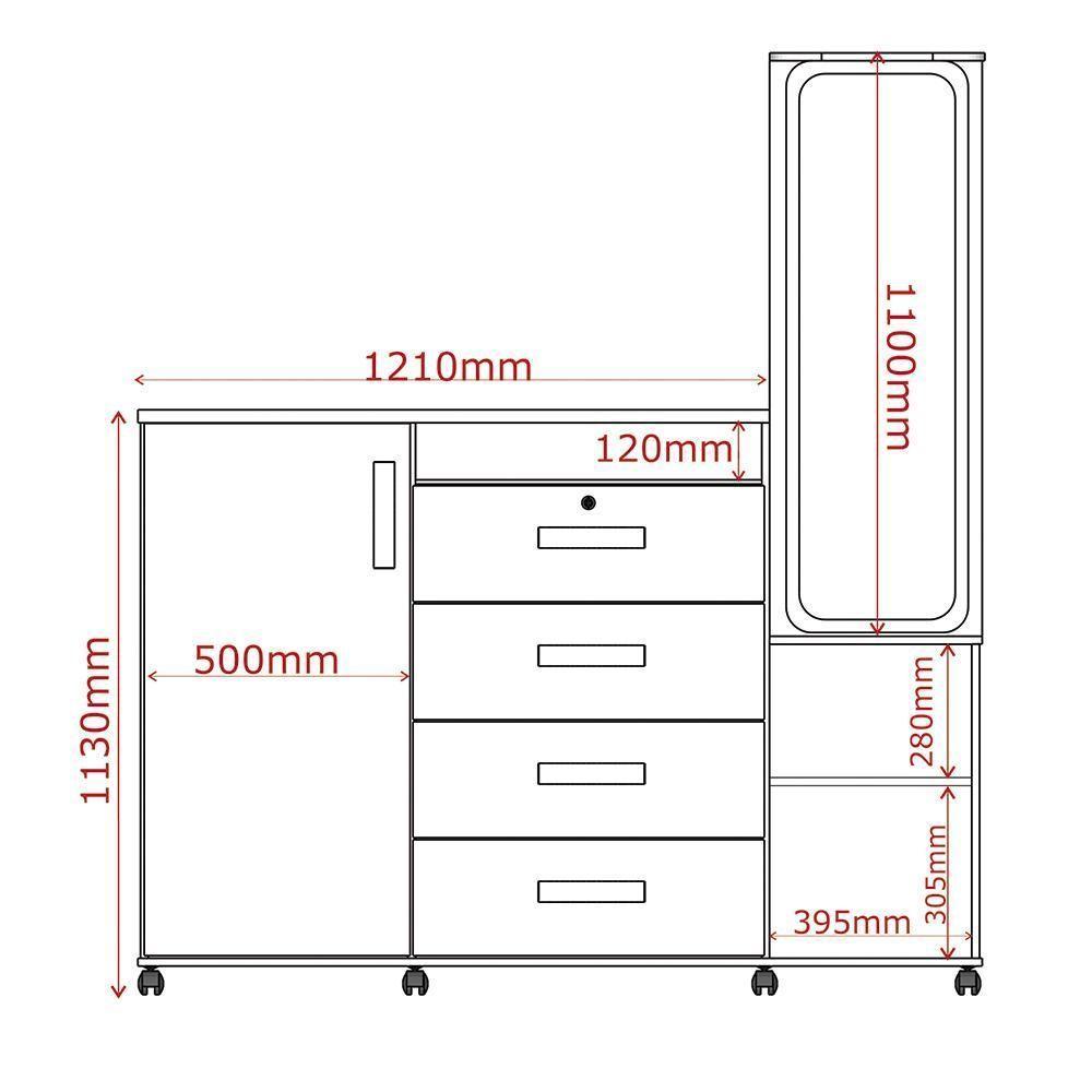 Cômoda Copacabana 04 Gavetas E 02 Portas Lukaliam Móveis Freijó Freijó - 4