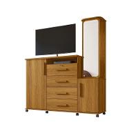 Cômoda Copacabana 04 Gavetas E 02 Portas Lukaliam Móveis Freijó Freijó - 3