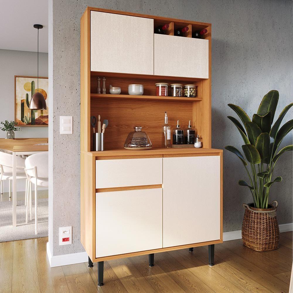 Armário De Cozinha Completa Easy 4 Portas 1 Gaveta - Movelove Jequitiba-areia Jequitiba-areia - 1