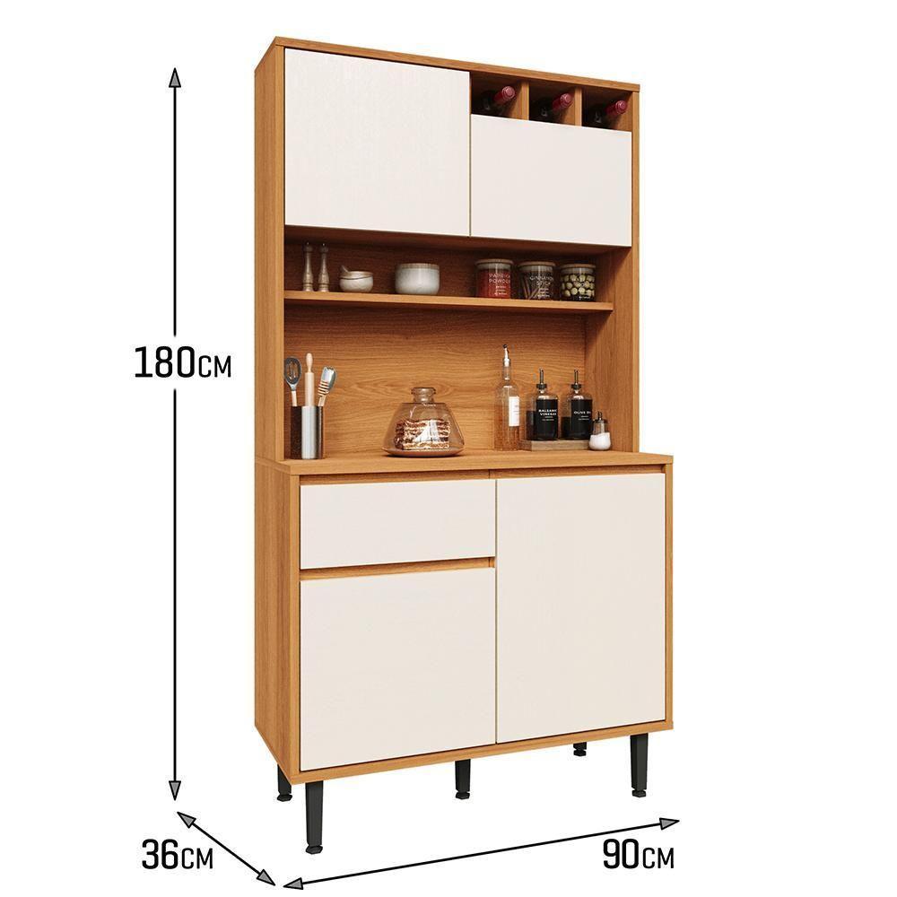 Armário De Cozinha Completa Easy 4 Portas 1 Gaveta - Movelove Jequitiba-areia Jequitiba-areia - 6