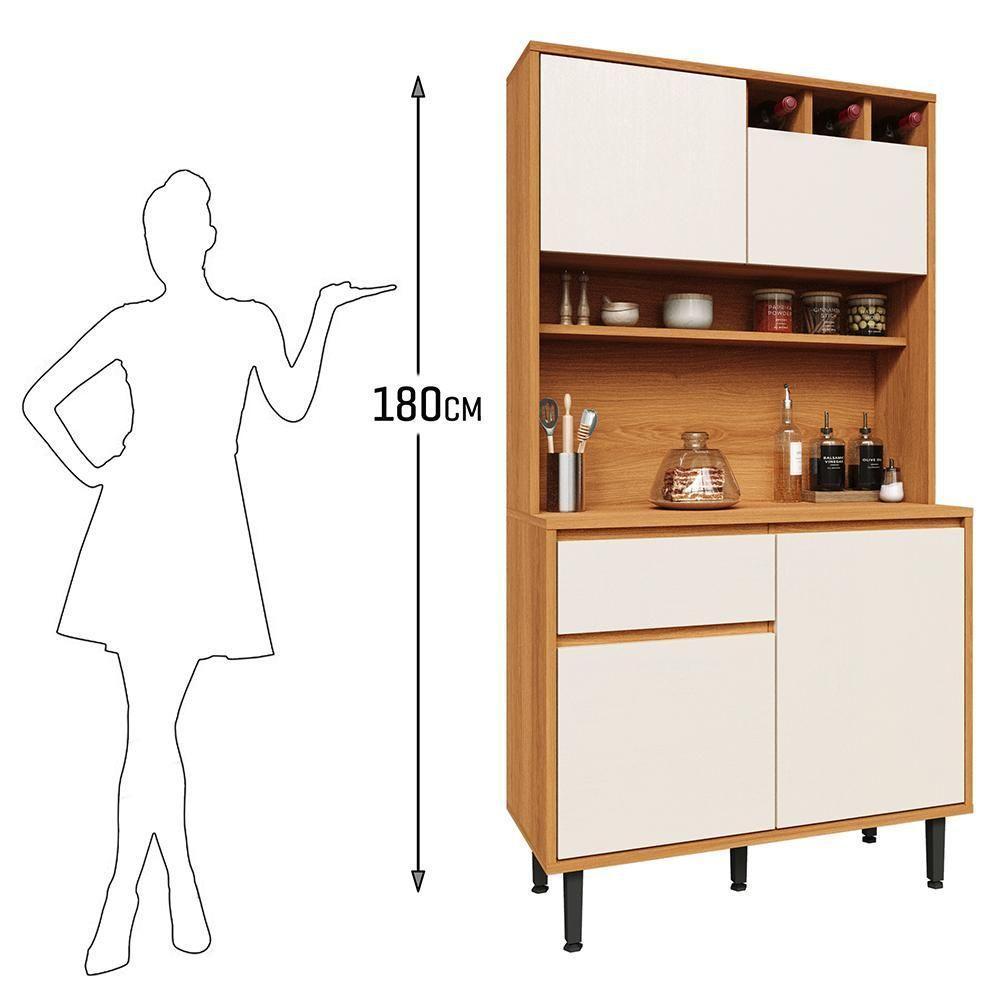 Armário De Cozinha Completa Easy 4 Portas 1 Gaveta - Movelove Jequitiba-areia Jequitiba-areia - 7