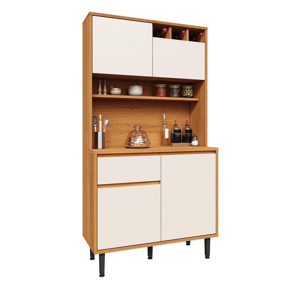 Armário De Cozinha Completa Easy 4 Portas 1 Gaveta - Movelove Jequitiba-areia Jequitiba-areia - 8