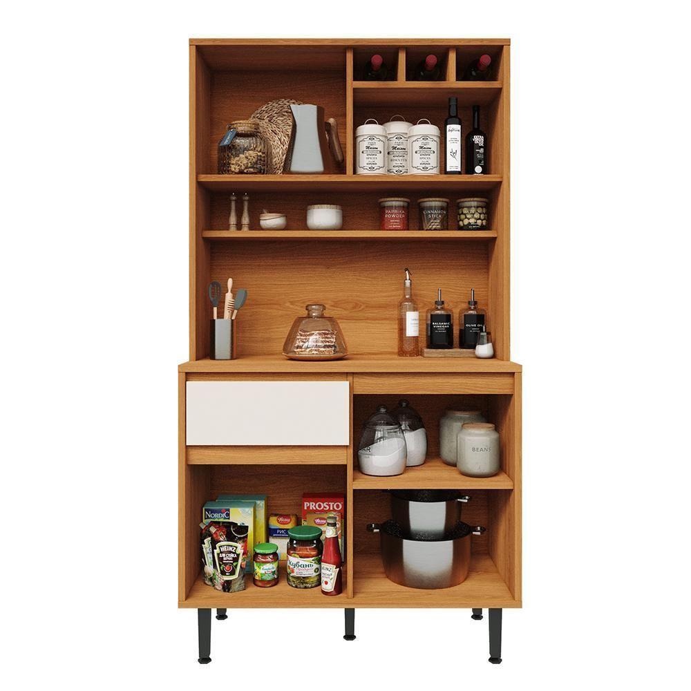 Armário De Cozinha Completa Easy 4 Portas 1 Gaveta - Movelove Jequitiba-areia Jequitiba-areia - 10