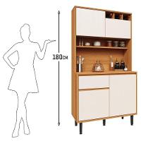 Armário De Cozinha Completa Easy 4 Portas 1 Gaveta - Movelove Jequitiba-areia Jequitiba-areia - 7