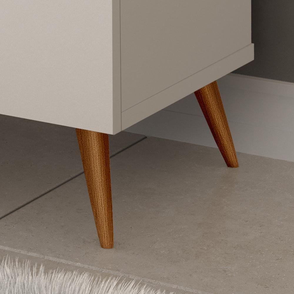 Aparador Buffet Encanto 3 Portas Retrô Com Pés De Madeira Off White - Nature - 4