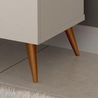 Aparador Buffet Encanto 3 Portas Retrô Com Pés De Madeira Off White - Nature - 4