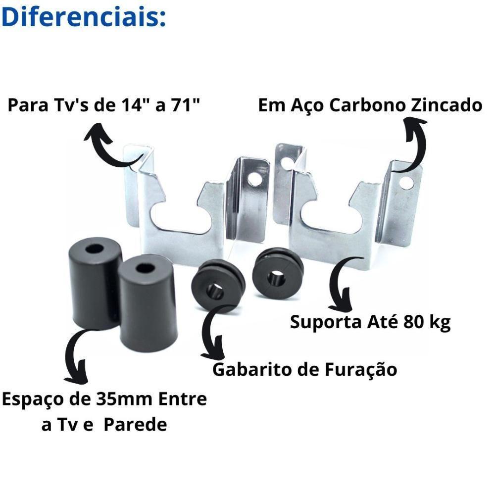 Suporte Universal Para Tv Até 71'' - Aço Carbono Fixo Parede-painel - Movelove - 2