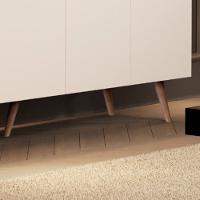 Aparador Buffet Encanto 4 Portas Retrô Com Pés De Madeira Off White - Freijó Off White - Freijó - 3