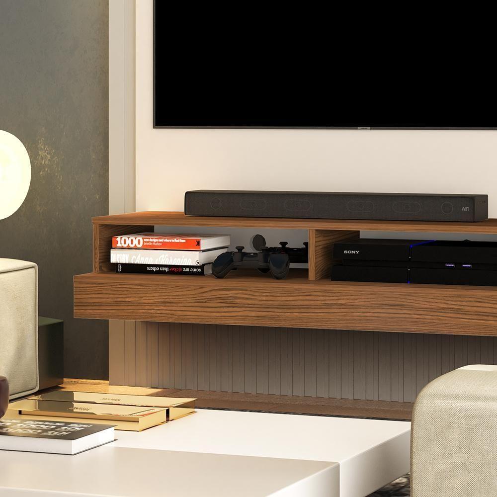 Painel Requinte - Mdf-mdp Tv Até 55'' Nichos Reforçados Off White-freijó - Movelove - 3