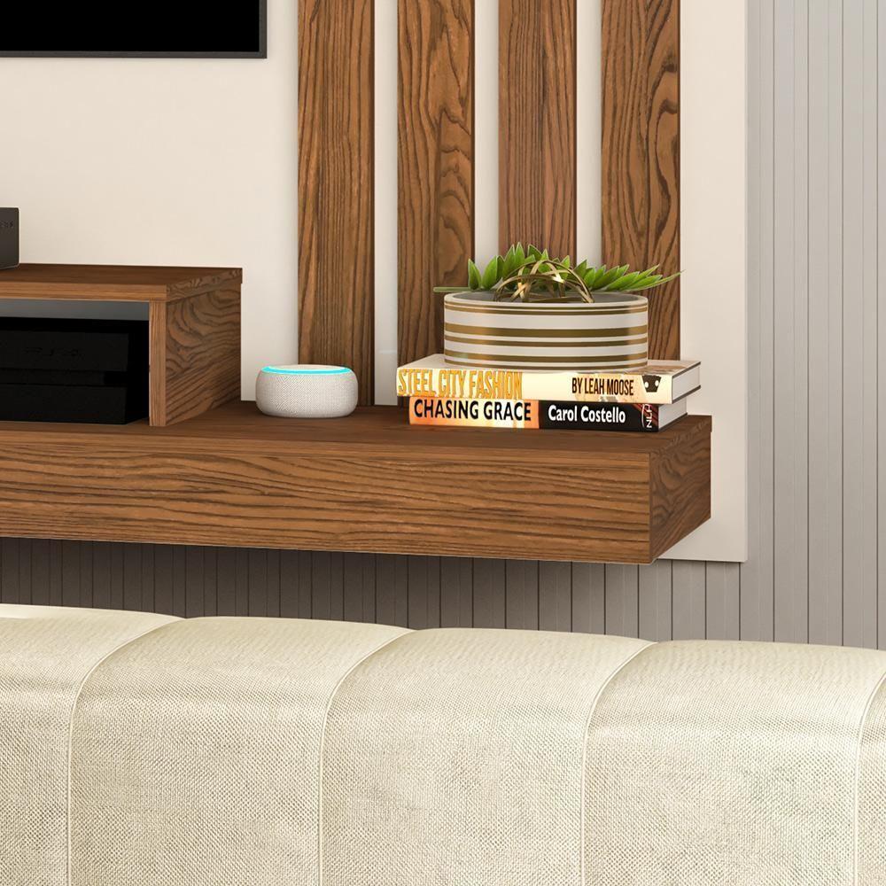 Painel Requinte - Mdf-mdp Tv Até 55'' Nichos Reforçados Off White-freijó - Movelove - 4