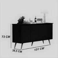 Aparador Buffet Encanto - 4 Portas Com Pés Retrô Em Mdp-mdf Preto - Maria Móveis - 2