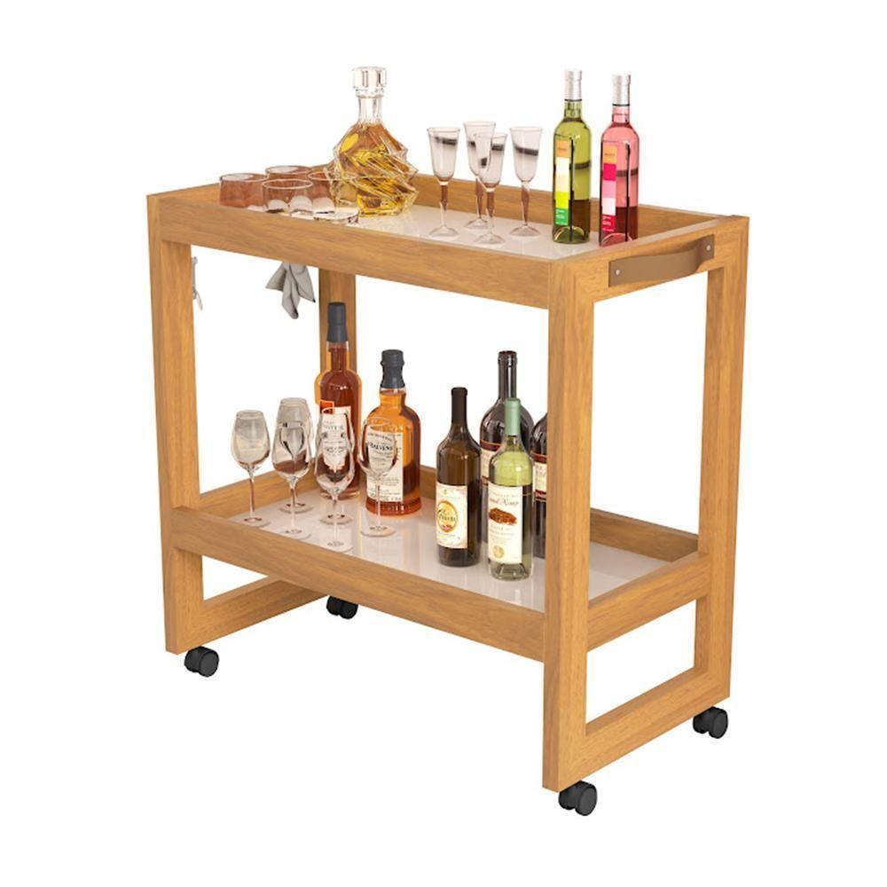 Carrinho Multiuso Aparador Barzinho Orfeu Com Rodizios Pérola - 1